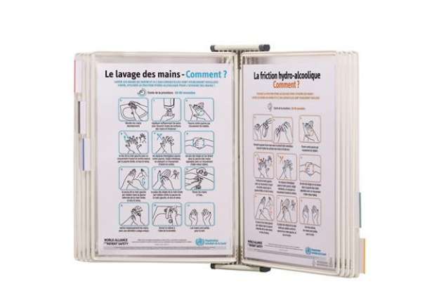 Immagine di Leggio antibatterico - da muro - 10 buste - A4 - bianco - Djois