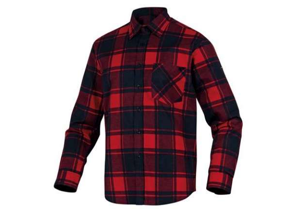 Immagine di Camicia da lavoro Ruby - flanella di cotone - tg. XL - rosso / nero - Deltaplus