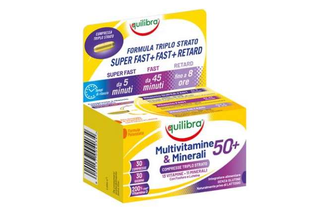 Immagine di Integratore Multivitamine & Minerali 50 + - 30 compresse triplostrao (1,4 gr cad.) - Equilibra