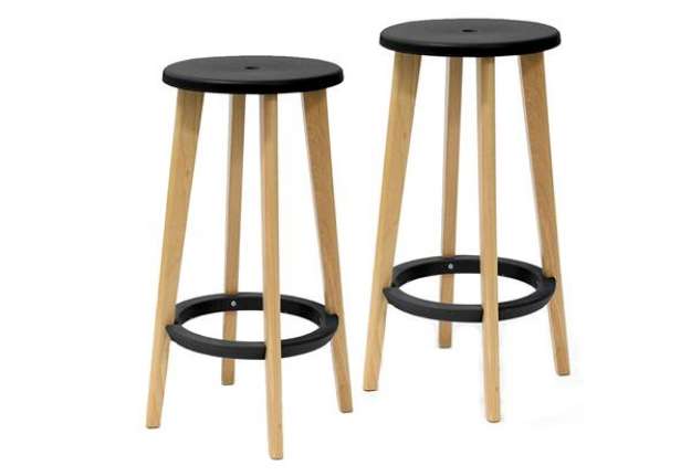 Immagine di Sgabelli Woody - nero / faggio - Paperflow - set 2 pezzi
