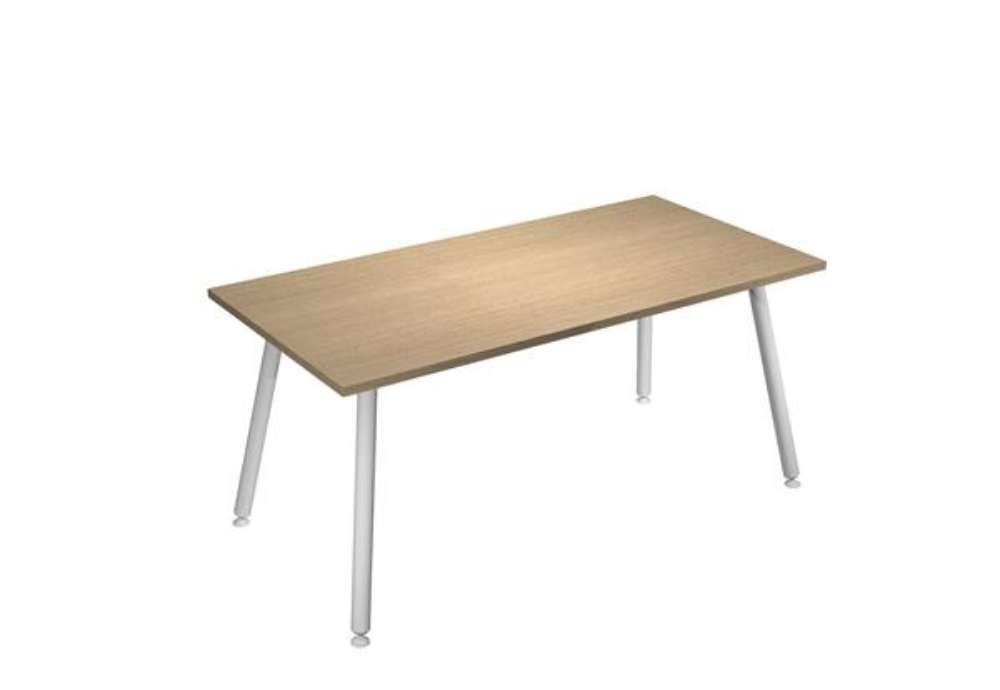 Immagine di Scrivania Skinny Metal - 180 x 80 x H 74,4 cm - bianco / rovere