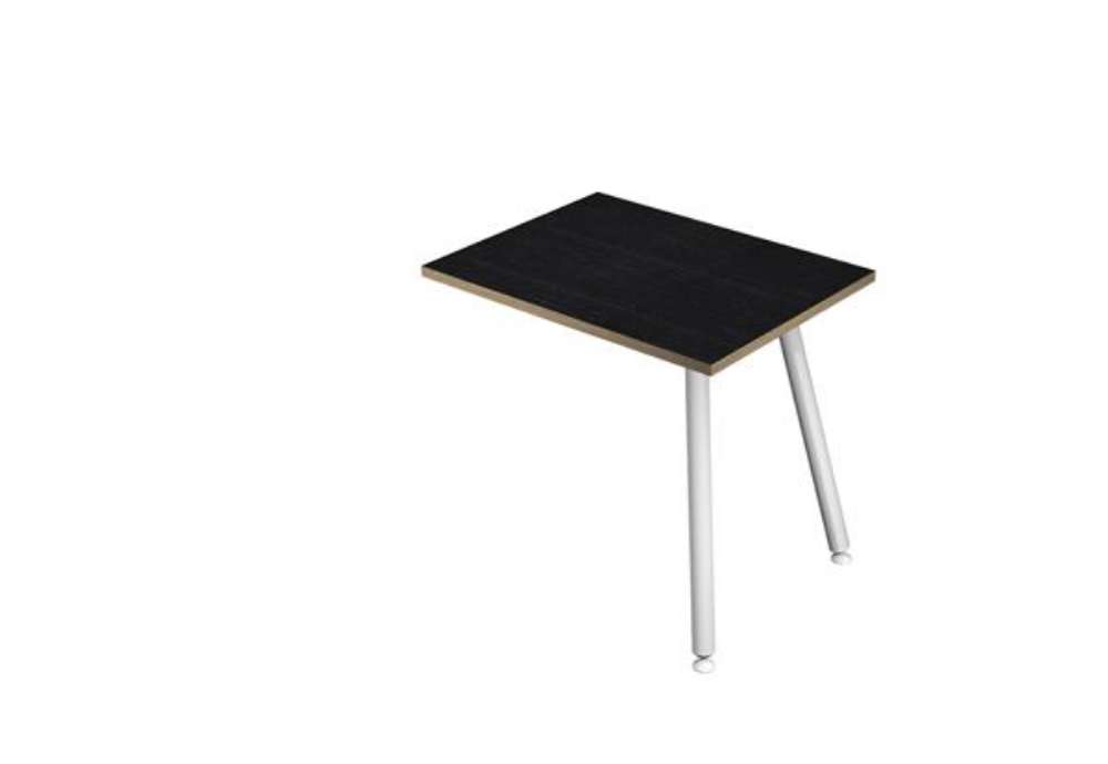 Immagine di Allungo DX/SX per scrivanie Skinny Metal - 60 x 80 x H 74,4 cm - bianco / nero venato