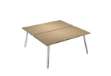 Immagine di Scrivania Skinny Metal a 2 postazioni contrapp. - 120 x 166 cm - bianco / rovere