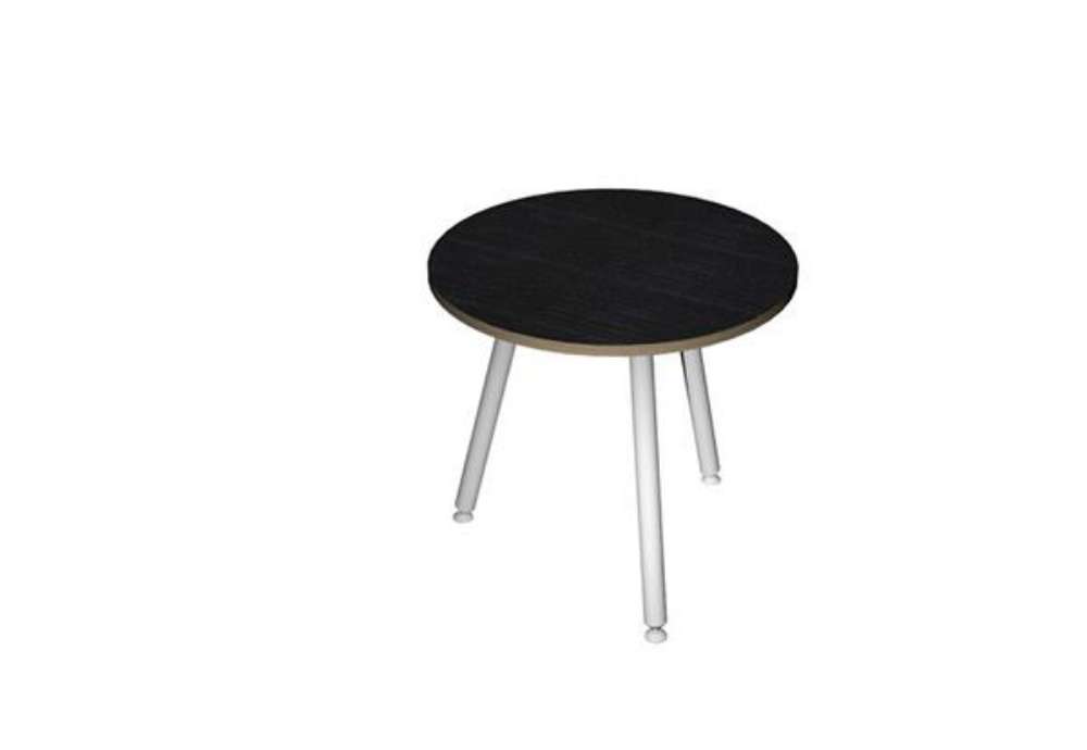 Immagine di Tavolo riunione tondo Skinny Metal - diametro 80 cm - nero venato