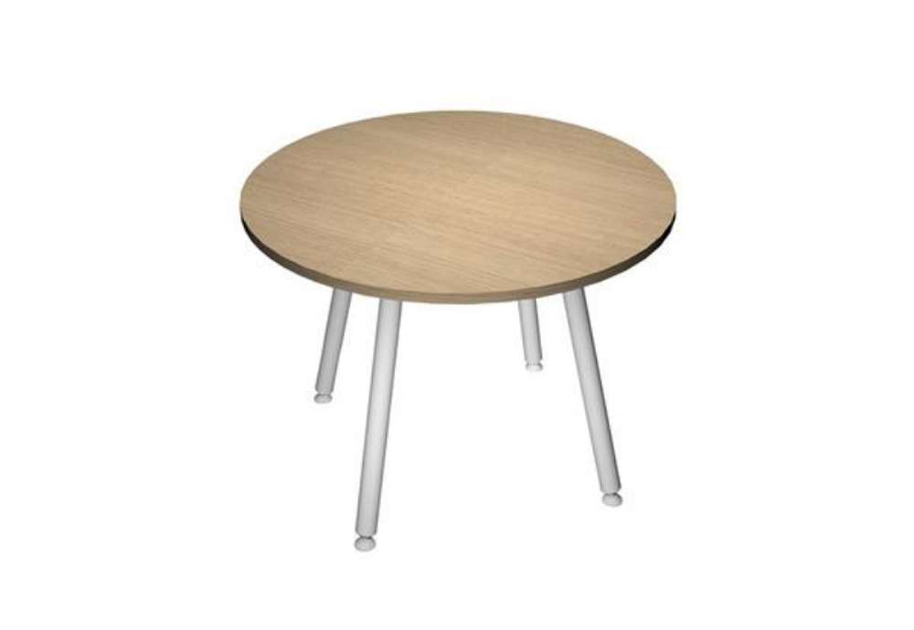Immagine di Tavolo riunione tondo Skinny Metal - diametro 100 cm - rovere