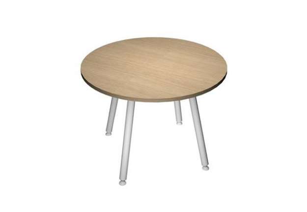 Immagine di Tavolo riunione tondo Skinny Metal - diametro 100 cm - rovere