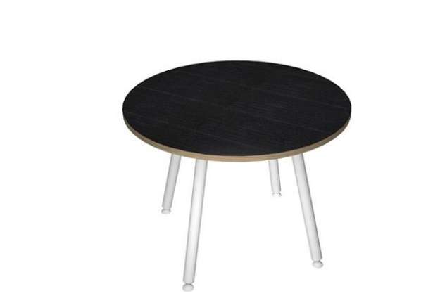 Immagine di Tavolo riunione tondo Skinny Metal - diametro 100 cm - nero venato