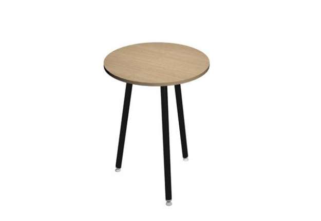Immagine di Tavolo alto tondo Skinny Metal - diametro 80 cm - H 105 cm - nero/rovere