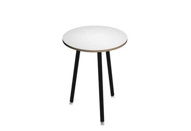 Immagine di Tavolo alto tondo Skinny Metal - diametro 80 cm - H 105 cm - nero/bianco