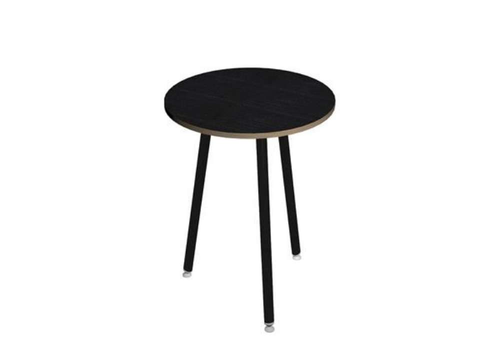 Immagine di Tavolo alto tondo Skinny Metal -  diametro 80 - H 105 cm - nero/nero venato