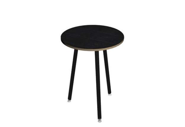 Immagine di Tavolo alto tondo -  diametro 80 - H 105 cm - nero/nero venato