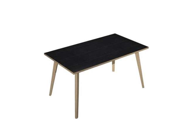 Immagine di Scrivania Woody - 140 x 80 x H 74,4 cm - rovere / nero venato
