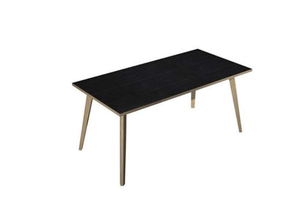 Immagine di Scrivania Woody - 160 x 80 x H 74,4 cm - rovere / nero venato