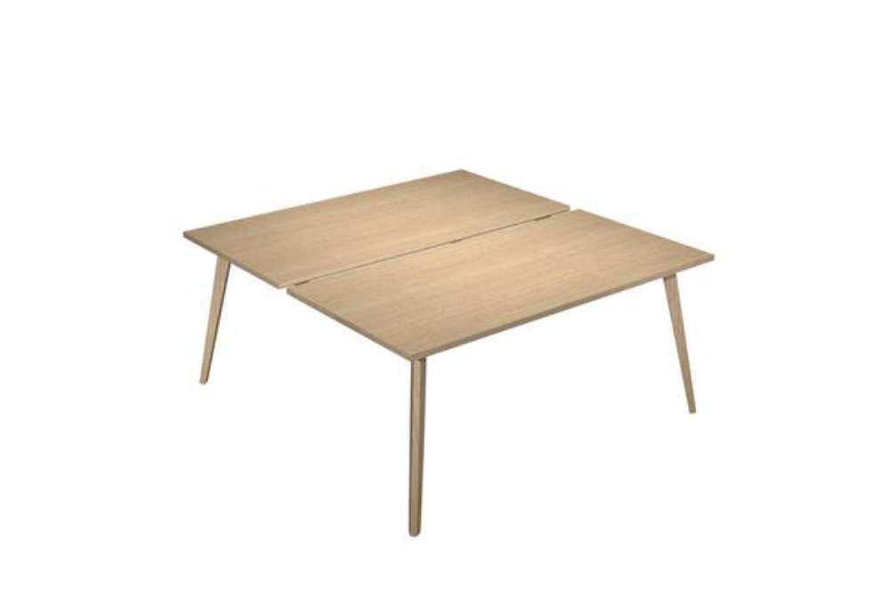 Immagine di Scrivania Woody a 2 postazioni contrap. - 120 x 166 cm - rovere