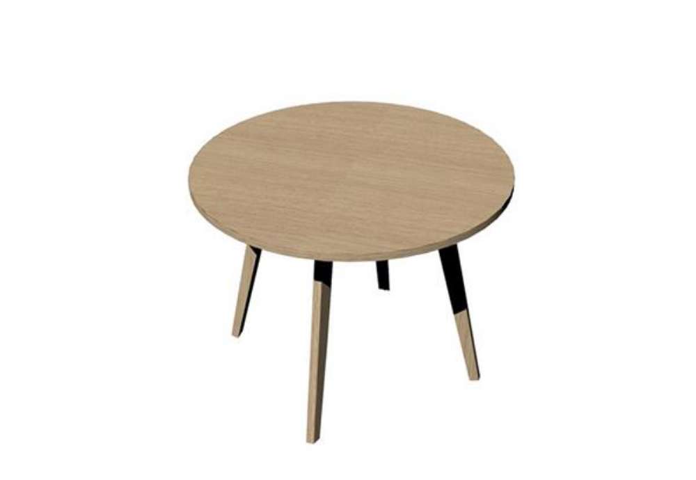 Immagine di Tavolo riunione tondo Woody - diametro 100 cm - rovere