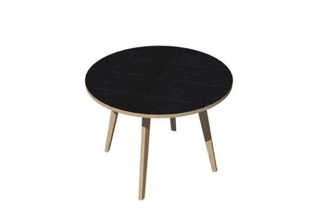 Immagine di Tavolo riunione tondo Woody - diametro 100 cm - rovere / nero venato