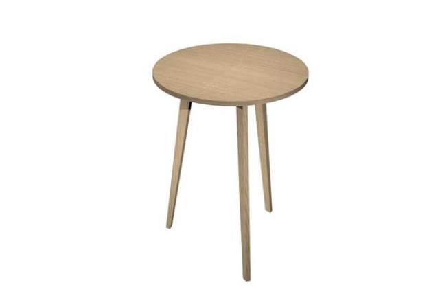 Immagine di Tavolo rotondo alto Woody - diametro 80 cm - H 105 cm - rovere