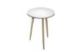 Immagine di Tavolo rotondo alto Woody - diametro 80 cm - H 105 cm - rovere/bianco