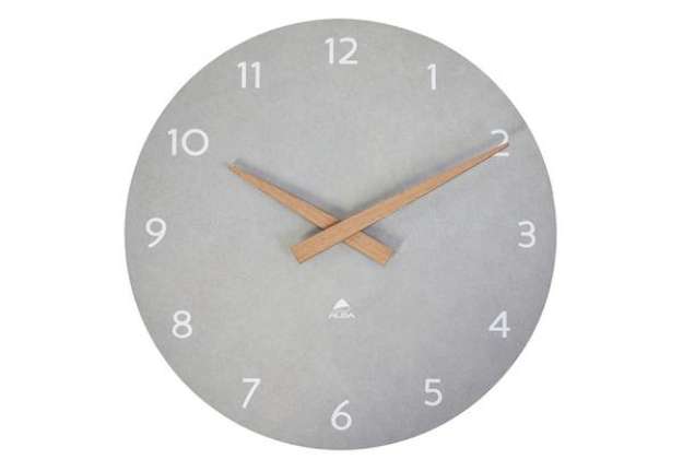 Immagine di Orologio da parete HorMilena - diametro 30 cm - grigio chiaro/legno - Alba