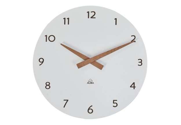 Immagine di Orologio da parete HorMilena - diametro 30 cm - bianco/legno - Alba