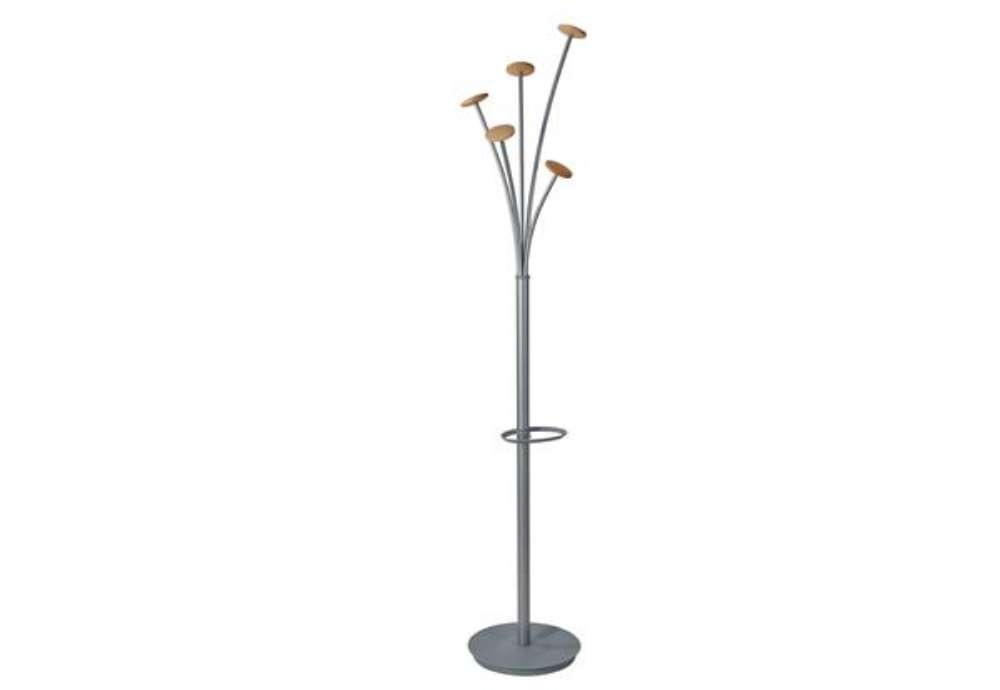 Immagine di Appendiabiti Festival M - 5 posti - 175 cm - grigio/legno chiaro - Alba