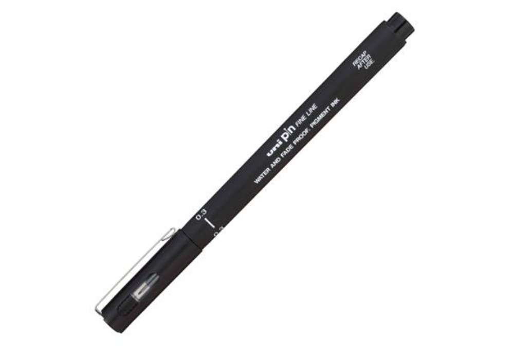 Immagine di Pin fineliner - punta 0,3 mm - nero - Uni Mitsubishi
