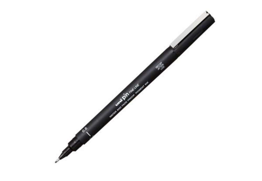 Immagine di Pin fineliner - punta 0,6 mm - nero - Uni Mitsubishi