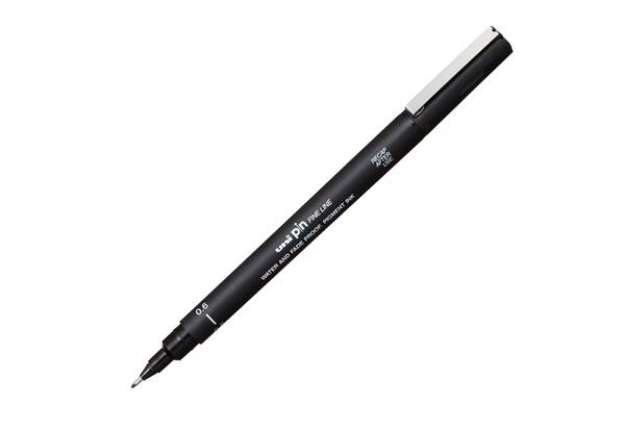 Immagine di Pin fineliner - punta 0,6 mm - nero - Uni Mitsubishi