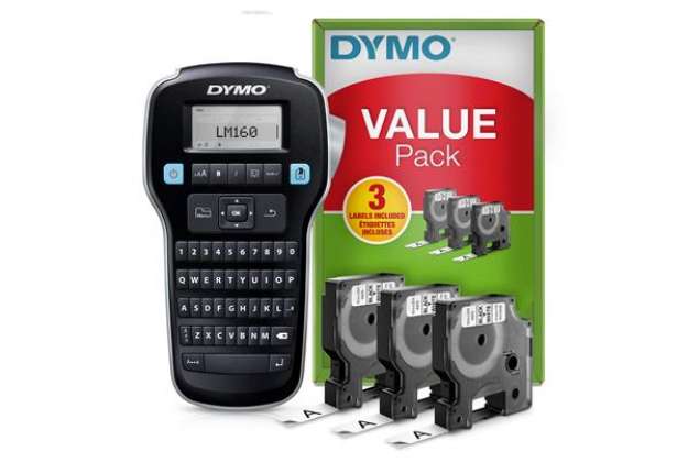 Immagine di Promo pack etichettatrice Label Manager 160 - 3 nastri D1 12 mm nero / bianco inclusi - Dymo