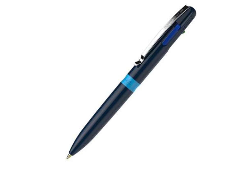 Immagine di Penna a sfera Take 4 - punta media - 4 colori - fusto blu - Schneider