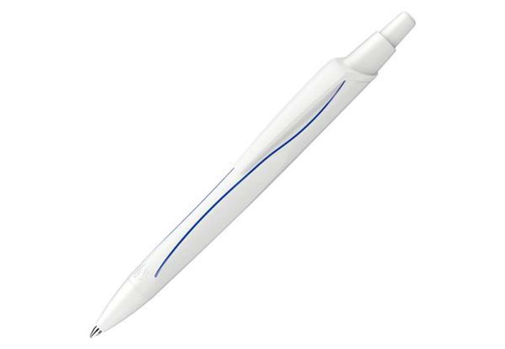 Immagine di Penna a sfera a scatto Reco - punta media - fusto bianco / inchiostro blu - Schneider
