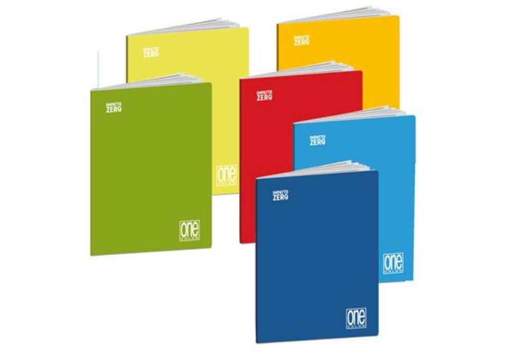 Immagine di Maxiquaderno One Color Impatto Zero - A4 - 1 rigo c/margine - 20 +1 fg - 80 gr - Blasetti - expo 12