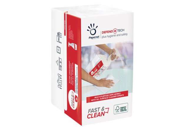 Immagine di Panni Defend Tech - 2 veli - 21,6 x 33,25 cm - Fast&Clean - Papernet - pacco 100 pezzi