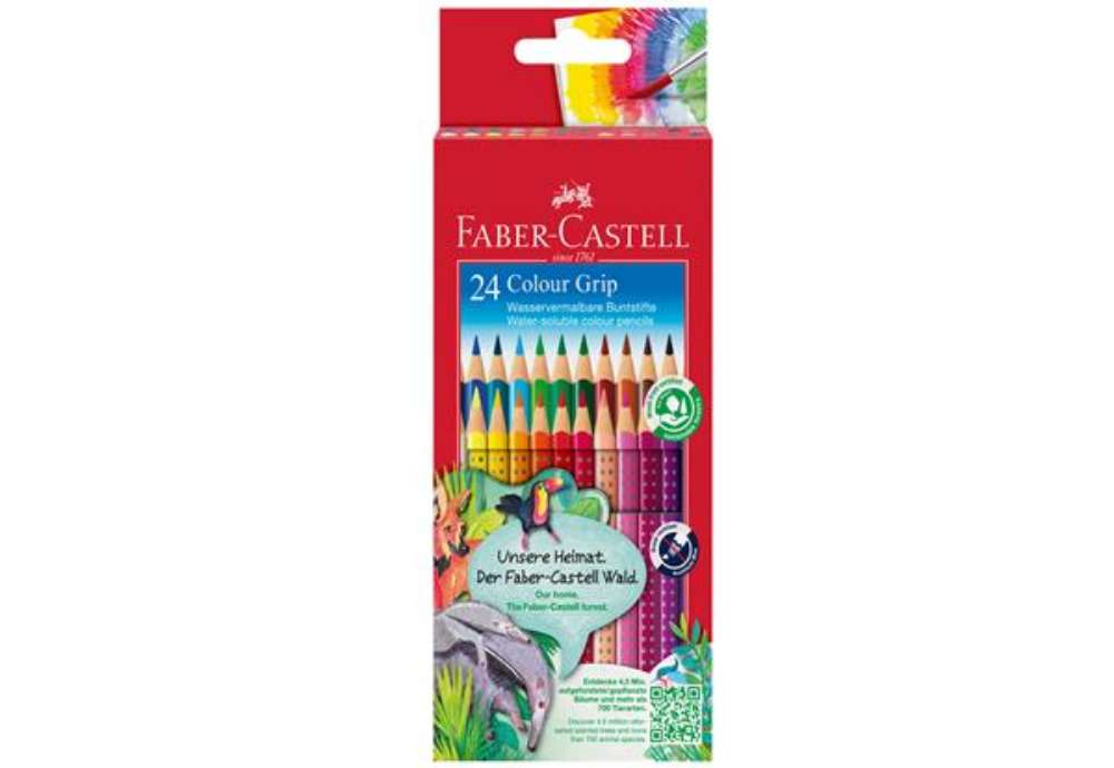 Immagine di Matite colorate Color Grip - acquerellabili - Faber-Castell - scatola 24 pezzi