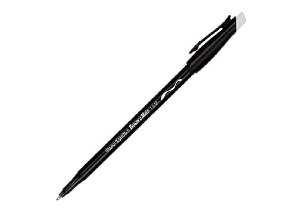 Immagine di Penna a sfera con cappuccio Replay - cancellabile - punta 1 mm - nero - Papermate