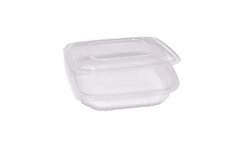 Immagine di Contenitori in PP - con coperchio incernierato - 21,5 x 21,5 x 3,4 cm - Europack - pack 50 pezzi