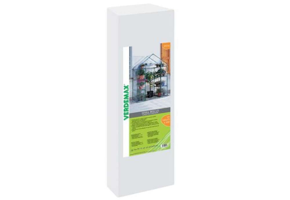Immagine di Serra Ibicus - 8 ripiani - 140 x 73 x 200 cm - acciaio verniciato/PVC - verde/trasparente - Verdemax
