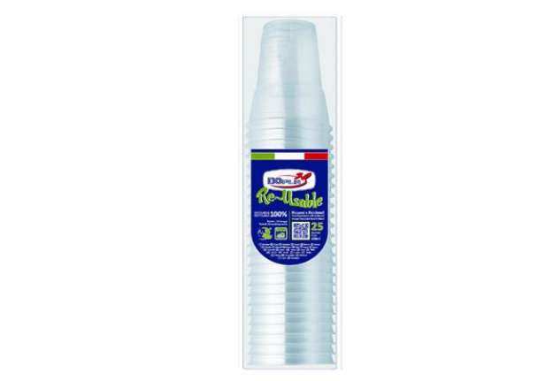 Immagine di Bicchieri Diamant - riutilizzabili - polistirene - 250 ml - Dopla - conf. 25 pezzi