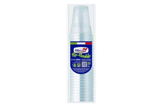 Immagine di Bicchieri Diamant - riutilizzabili - polistirene - 350 ml - Dopla - conf. 25 pezzi