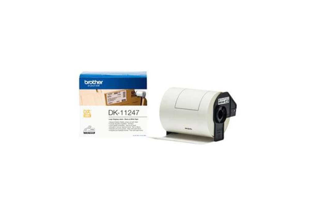 Immagine di Brother - Rotolo 180 Etichette - carta adesiva - Nero/Bianco- 103,6 mm x 164,3 mm - DK-11247