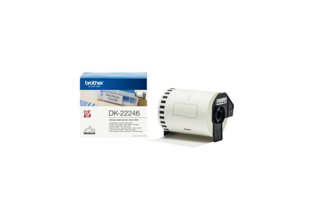 Immagine di Brother - Rotolo etichetta continua - carta adesiva - Nero/Bianco - 103,6 mm x 30,48 mt - DK-22246