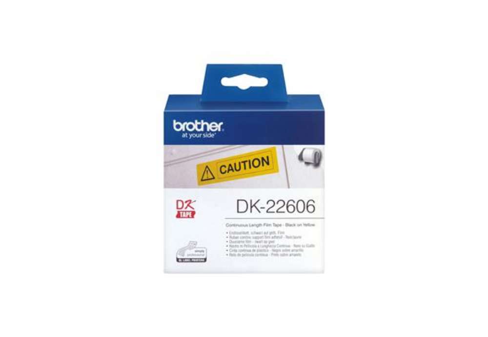 Immagine di Brother - Nastro adesivo - in pellicola - Nero/Giallo -  62mm x 15,24mt - DK-22606