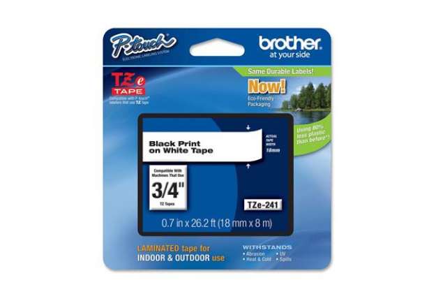Immagine di Brother - Nastro - Nero/Bianco -TZE241 - 18mm x 8mt
