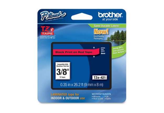 Immagine di Brother - Nastro -  Nero/Rosso - TZE421 -  9mm x 8mt