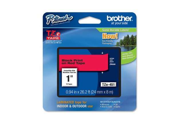 Immagine di Brother - Nastro -  Nero/Rosso - TZE451 - 24mm x 8mt