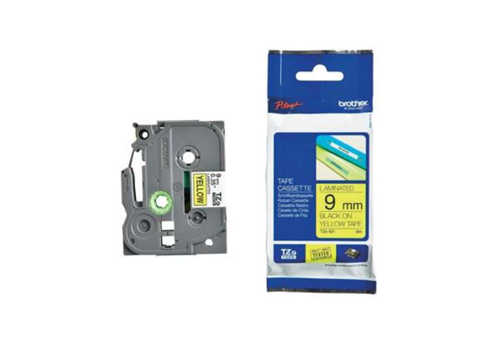 Immagine di Brother - Nastro -  Nero/Giallo - TZE621 - 9mm x 8mt