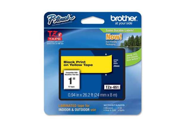 Immagine di Brother - Nastro -  Nero/Giallo - TZE651 - 24mm x 8mt