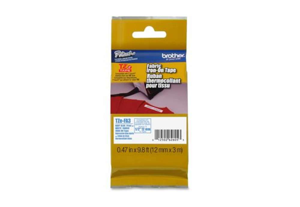 Immagine di Brother - Nastro in tessuto stirabile - Blu/Bianco - TZEFA3 - 12mm x 3mt