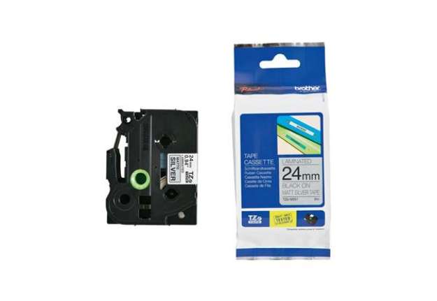 Immagine di Brother - Nastro metallizzato - Nero/argento opaco - TZEM951 - 24mm x 8mt