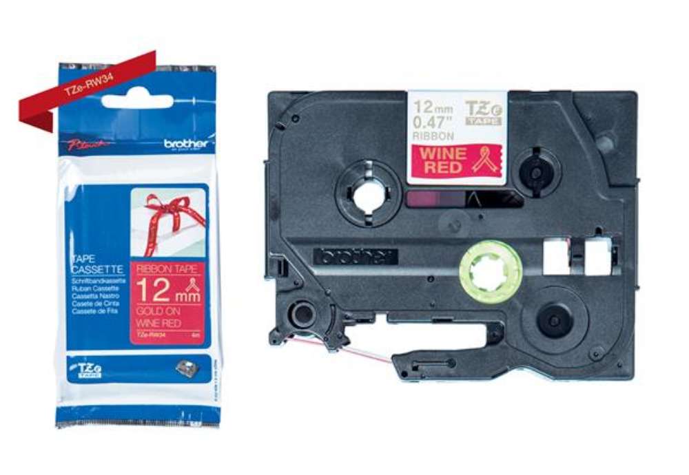 Immagine di Brother - Nastro - 12 mm x 4 mt - Oro / Rosso - TZERW34